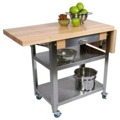 Boos - Cucina Elegante Kitchen Cart Maple W/Drop Shelves