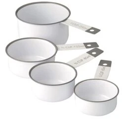 Academy Home Goods - Austen Measuring Cup Set White/Grey 4pc