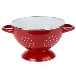 Retro Kitchen - Enamel Colander Red